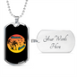 Camper Necklace Summer Beach Circle Necklace Stainless Steel or 18k Gold Dog Tag 24" Chain-Express Your Love Gifts