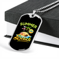 Camper Necklace Summer Beach Ocean Necklace Stainless Steel or 18k Gold Dog Tag 24" Chain-Express Your Love Gifts
