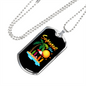 Camper Necklace Summer Beach White Necklace Stainless Steel or 18k Gold Dog Tag 24" Chain-Express Your Love Gifts
