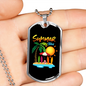 Camper Necklace Summer Beach White Necklace Stainless Steel or 18k Gold Dog Tag 24" Chain-Express Your Love Gifts
