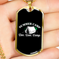 Camper Necklace Summer Camp White Necklace Stainless Steel or 18k Gold Dog Tag 24" Chain-Express Your Love Gifts