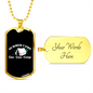 Camper Necklace Summer Camp White Necklace Stainless Steel or 18k Gold Dog Tag 24" Chain-Express Your Love Gifts