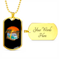 Camper Necklace Summer Van Tree Necklace Stainless Steel or 18k Gold Dog Tag 24" Chain-Express Your Love Gifts
