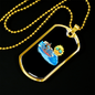 Camper Necklace Sun Sea Waves Necklace Stainless Steel or 18k Gold Dog Tag 24" Chain-Express Your Love Gifts