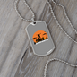 Camper Necklace Sunrise Mountain People Necklace Stainless Steel or 18k Gold Dog Tag 24" Chain-Express Your Love Gifts