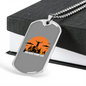 Camper Necklace Sunrise Mountain People Necklace Stainless Steel or 18k Gold Dog Tag 24" Chain-Express Your Love Gifts
