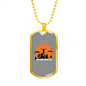 Camper Necklace Sunrise Mountain People Necklace Stainless Steel or 18k Gold Dog Tag 24" Chain-Express Your Love Gifts