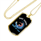 Camper Necklace Surf Riders Catch Necklace Stainless Steel or 18k Gold Dog Tag 24" Chain-Express Your Love Gifts