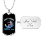 Camper Necklace Surf Riders Catch Necklace Stainless Steel or 18k Gold Dog Tag 24" Chain-Express Your Love Gifts
