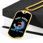 Camper Necklace Surf Riders Catch Necklace Stainless Steel or 18k Gold Dog Tag 24" Chain-Express Your Love Gifts