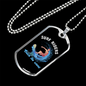 Camper Necklace Surf Riders Catch Necklace Stainless Steel or 18k Gold Dog Tag 24" Chain-Express Your Love Gifts
