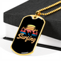 Camper Necklace Surfing White Sunrise Necklace Stainless Steel or 18k Gold Dog Tag 24" Chain-Express Your Love Gifts