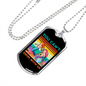 Camper Necklace Swim With Us Necklace Stainless Steel or 18k Gold Dog Tag 24" Chain-Express Your Love Gifts
