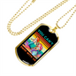 Camper Necklace Swim With Us Necklace Stainless Steel or 18k Gold Dog Tag 24" Chain-Express Your Love Gifts