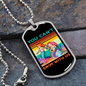 Camper Necklace Swim With Us Necklace Stainless Steel or 18k Gold Dog Tag 24" Chain-Express Your Love Gifts