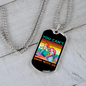 Camper Necklace Swim With Us Necklace Stainless Steel or 18k Gold Dog Tag 24" Chain-Express Your Love Gifts