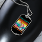 Camper Necklace Swim With Us Necklace Stainless Steel or 18k Gold Dog Tag 24" Chain-Express Your Love Gifts