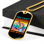 Camper Necklace Swim With Us Necklace Stainless Steel or 18k Gold Dog Tag 24" Chain-Express Your Love Gifts