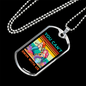 Camper Necklace Swim With Us Necklace Stainless Steel or 18k Gold Dog Tag 24" Chain-Express Your Love Gifts