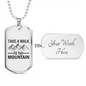 Camper Necklace Take A Walk Necklace Stainless Steel or 18k Gold Dog Tag 24" Chain-Express Your Love Gifts