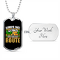 Camper Necklace Take The Scenic Route Always Necklace Stainless Steel or 18k Gold Dog Tag 24" Chain-Express Your Love Gifts
