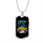 Camper Necklace The Beach And Camping Adventure Necklace Stainless Steel or 18k Gold Dog Tag 24" Chain-Express Your Love Gifts