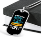 Camper Necklace The Beach And Camping Adventure Necklace Stainless Steel or 18k Gold Dog Tag 24" Chain-Express Your Love Gifts