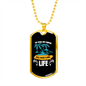 Camper Necklace The Beach And Camping Adventure Necklace Stainless Steel or 18k Gold Dog Tag 24" Chain-Express Your Love Gifts