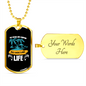 Camper Necklace The Beach And Camping Adventure Necklace Stainless Steel or 18k Gold Dog Tag 24" Chain-Express Your Love Gifts