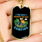 Camper Necklace The Best Memories Blue Necklace Stainless Steel or 18k Gold Dog Tag 24" Chain-Express Your Love Gifts