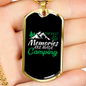 Camper Necklace The Best Memories Green Necklace Stainless Steel or 18k Gold Dog Tag 24" Chain-Express Your Love Gifts
