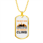 Camper Necklace The Hardest Climb Mountains Necklace Stainless Steel or 18k Gold Dog Tag 24" Chain-Express Your Love Gifts
