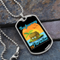 Camper Necklace The Journey To Paradise Necklace Stainless Steel or 18k Gold Dog Tag 24" Chain-Express Your Love Gifts