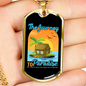 Camper Necklace The Journey To Paradise Necklace Stainless Steel or 18k Gold Dog Tag 24" Chain-Express Your Love Gifts
