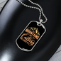 Camper Necklace The Mountains Are Calling Brown Necklace Stainless Steel or 18k Gold Dog Tag 24" Chain-Express Your Love Gifts