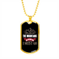 Camper Necklace The Mountains Are Calling Go I Must Necklace Stainless Steel or 18k Gold Dog Tag 24" Chain-Express Your Love Gifts