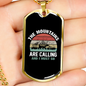 Camper Necklace The Mountains Are Calling Necklace Stainless Steel or 18k Gold Dog Tag 24" Chain-Express Your Love Gifts