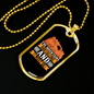 Camper Necklace The Mountains Are Calling Orange Necklace Stainless Steel or 18k Gold Dog Tag 24" Chain-Express Your Love Gifts