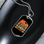 Camper Necklace The Mountains Are Calling Orange Necklace Stainless Steel or 18k Gold Dog Tag 24" Chain-Express Your Love Gifts