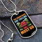 Camper Necklace The Mountains Are Calling Red Tent Necklace Stainless Steel or 18k Gold Dog Tag 24" Chain-Express Your Love Gifts