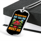 Camper Necklace The Mountains Are Calling Red Tent Necklace Stainless Steel or 18k Gold Dog Tag 24" Chain-Express Your Love Gifts