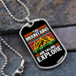 Camper Necklace The Mountains Are Calling Yellow Mountain Necklace Stainless Steel or 18k Gold Dog Tag 24" Chain-Express Your Love Gifts