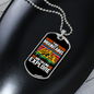 Camper Necklace The Mountains Are Calling Yellow Mountain Necklace Stainless Steel or 18k Gold Dog Tag 24" Chain-Express Your Love Gifts