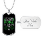 Camper Necklace The Mountains Are Necklace Stainless Steel or 18k Gold Dog Tag 24" Chain-Express Your Love Gifts