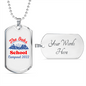 Camper Necklace The Oaks School Necklace Stainless Steel or 18k Gold Dog Tag 24" Chain-Express Your Love Gifts
