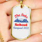 Camper Necklace The Oaks School Necklace Stainless Steel or 18k Gold Dog Tag 24" Chain-Express Your Love Gifts
