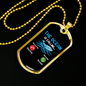 Camper Necklace The Ocean Is Calling Necklace Stainless Steel or 18k Gold Dog Tag 24" Chain-Express Your Love Gifts