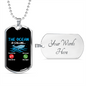 Camper Necklace The Ocean Is Calling Necklace Stainless Steel or 18k Gold Dog Tag 24" Chain-Express Your Love Gifts
