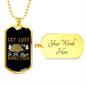 Camper Necklace The Right Direction Necklace Stainless Steel or 18k Gold Dog Tag 24" Chain-Express Your Love Gifts