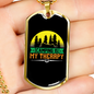 Camper Necklace Theraphy Camping Necklace Stainless Steel or 18k Gold Dog Tag 24" Chain-Express Your Love Gifts